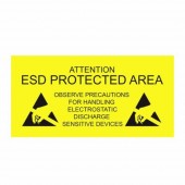 Antistat ESD figyelmeztető tábla 1 db Sárga (H x Sz) 300 mm x 150 mm Öntapadó