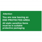 Antistat ESD figyelmeztető tábla 1 db Zöld (H x Sz) 300 mm x 150 mm 055-0014 Öntapadó