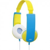 Fejhallgató gyermekeknek, hangerőszabályozóval, sárga/kék, JVC HA-KD5-VE