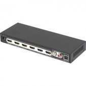 4 portos HDMI elosztó, audio csatlakozás, távirányító, 3648 x 2160 px, fekete, SpeaKa Professional