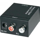 A/D konverter, analóg/digitális audio átalakító 2 x RCA/1 x Toslink, SPDIF, vagy koax kimenetre Speaka Professional