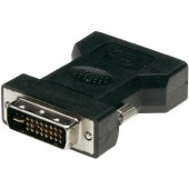 DVI - VGA átalakító adapter, 1x DVI dugó 24+5 pól. - 1x VGA aljzat, fekete, Digitus