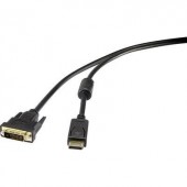 DisplayPort/DVI kábel [1x DisplayPort dugó - 1x DVI dugó 24+1 pól.] 1,8 m fekete renkforce