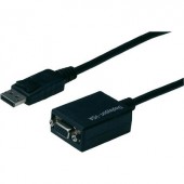 DisplayPort - VGA átalakító adapter, 1x DisplayPort dugó - 1x VGA aljzat, fekete, Digitus