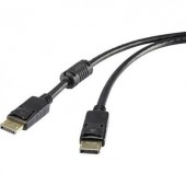 DisplayPort kábel [1x DisplayPort dugó - 1x DisplayPort dugó] 3 m fekete 3840 x 2160 pixel renkforce