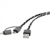 Apple Lightning - Micro USB, USB átalakító töltőkábel, adatkábel iPhone iPad iPod 0.2m Renkforce 1381788