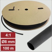 Electronic Garage EG25CA108 Zsugorcső ragasztóval Fekete 8 mm 2 mm Zsugorodási arány:4:1 100 m