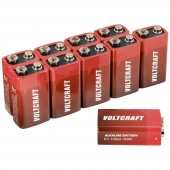 VOLTCRAFT 6LR61 9V-os elem Alkáli mangán 550 mAh 9 V 10 db