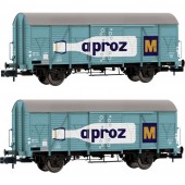 Arnold HN6683 N 2 db K4 &quot APROZ&quot  fedett teherkocsi készlet az SBB-től