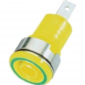 Biztonsági hüvely 4mm sárga/zöld