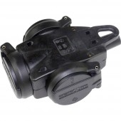 as - Schwabe 60455 Védőérintkezős alj Tömör gumi 230 V Fekete IP44