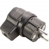 as - Schwabe 62207 Védőérintkezős hajlított dugó Tömör gumi 230 V Fekete IP44