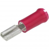 Csúszósarus hüvely Dugasz szélesség: 6.3 mm Dugaszolási vastagság: 0.8 mm 180 ° Részlegesen szigetelt Kék TE Connectivity 640905-1 1 db