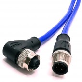 Mueller Electric C4AD81M010 Érzékelő-/működtető összekötő M12 Dugó, egyenes, Alj, hajlított 10 m Pólusszám: 4 1 db