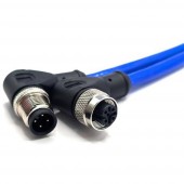 Mueller Electric C4BD81M010 Érzékelő-/működtető összekötő M12 Dugó, hajlított, Alj, hajlított 10 m Pólusszám: 4 1 db