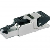 RJ45 dugaszoló, szabadban is összeszerelhető Dugó, egyenes Fémes Telegärtner J00026A2003 1 db
