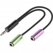 SpeaKa Professional Jack Audio Y adapter [1x Jack dugó, 3,5 mm-es - 2x Jack alj, 3,5 mm-es] Fekete