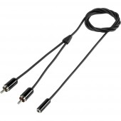 SpeaKa Professional RCA / Jack Audio Csatlakozókábel [2x RCA dugó - 1x Jack alj, 3,5 mm-es] 1.00 m Fekete SuperSoft köpeny