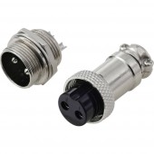 TRU COMPONENTS TC-13895632 Kerek összekötő Dugó, Alj, érinkező Össz pólusszám: 2 Sorozat (kerek csatlakozók): GX16 1 készlet