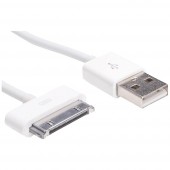 Akyga USB kábel USB-A dugó, Apple 30 pólusú dugó 1.0 m Fehér AK-USB-08