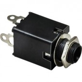 Jack csatlakozó, 6,35 mm Alj, beépíthető, függőleges Pólusszám: 3 Sztereo Ezüst TRU COMPONENTS 1 db