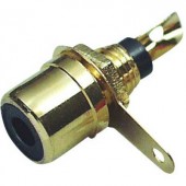 RCA csatlakozó Alj, beépíthető, függőleges Pólusszám: 2 Fekete TRU COMPONENTS 1 db