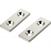 TRU COMPONENTS TC-12250648 Tartós mágnes Derékszögű (H x Sz x Ma) 40 x 15 x 3 mm M4 Kerethőmérséklet (max.): 150 °C