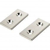 TRU COMPONENTS TC-12250652 Tartós mágnes Derékszögű (H x Sz x Ma) 40 x 20 x 5 mm M4 Kerethőmérséklet (max.): 150 °C