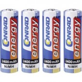 Ceruza akku AA, NiMH, 1,2V 2400 mAh, 4 db, Conrad Energy LR06, AA, LR6, AAB4E, AM3, 815, E91, LR6N