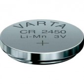 CR2450 lítium gombelem, 3 V, 560 mA, Varta BR2450, DL2450, ECR2450, KCR2450, KL2450, KECR2450, LM2450