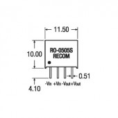 1 W-os DC/DC átalakító, RO sorozat, bemenet: 12 V/DC, kimenet: 12 V/DC 83 mA 1 W, Recom International RO-1212S/P