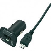 Szivargyújtó USB töltő adapter, Micro USB kábellel 12V/5VDC 1000mA Voltcraft CPS-1000