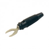 SKS Hirschmann villás labordugó, Ø 4 mm, 30 A, fekete, 930.584-100