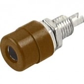 Beépíthető banándugó aljzat 4mm-es barna SKS Hirschmann BIL 20