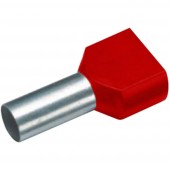 Cimco DIN 46228 Szigetelt iker érvéghüvely piros színben 2 x 1.5 mm² x 8 mm