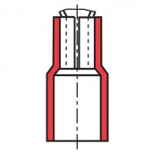 Lapos csúszósaru hüvely, elosztós, 6,3 x 0,8 mm, részlegesen szigetelt, sárga, Vogt Verbindungstechnik 3933S