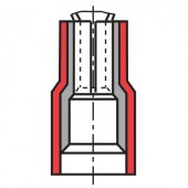 Lapos csúszósaru hüvely 4,8 x 0,8 mm, részlegesen szigetelt, kék, Vogt Verbindungstechnik 3905