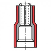Lapos csúszósaru hüvely 4,8 x 0,8 mm, részlegesen szigetelt, piros, Vogt Verbindungstechnik 3902