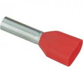 Érvéghüvely műanyag gallérral, DUO 2 x 1,5 mm² x 8 mm DE-színkód piros Vogt Verbindungstechnik, 100 db