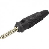 Hirschmann csavaros banándugó, egyenes, Ø 4 mm, fekete, BUELA 20 K SKS