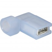 Lapos csúszósaru hüvely 4,8 x 0,8 mm 90°, szigetelt, kék, Vogt Verbindungstechnik 393208S