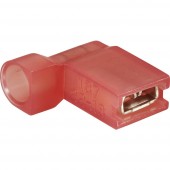 Lapos csúszósaru hüvely 4,8 x 0,8 mm 90°, szigetelt, kék, Vogt Verbindungstechnik 392308S
