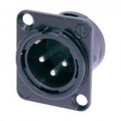 Neutrik XLR beépíthető peremes dugó, 3 pól., NC 3 MDL 1 BAG