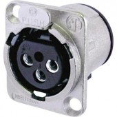 Neutrik XLR beépíthető peremes hüvely, 3 pól., NC 3 FDV