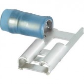 Lapos csúszósaru hüvely 6,3 x 0,8 mm 90°, részlegesen szigetelt, kék, TE Connectivity 156666-1