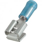 Lapos csúszósaru hüvely, elosztós, 6,3 x 0,8 mm, részlegesen szigetelt, kék, TE Connectivity 9-160463-2