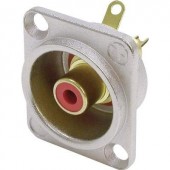 RCA csatlakozó Peremes hüvely, egyenes érintkezők Pólusszám: 2 Ezüst, Piros Neutrik NF2D2 1 db