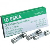 Üvegcsöves biztosíték oltóanyaggal 5 x 20 mm, 10 A, 250 V, T, 10 db, ESKA 522.027 10A