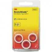 Kábeljelölő utántöltő tekercs Scotchcode™ 7-es számjegy 80-6114-2800-6 Fehér, Fekete 3M Tartalom: 3 tekercs