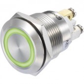 Nyomógomb 48 V/DC 3 A 1 x KI/(BE) Conrad GQ19F-10E/G/12V/S IP65